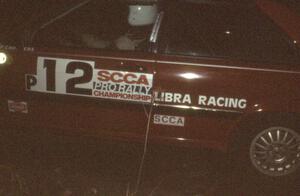 Paul Choinere / Scott Weinheimer in their Audi Quattro at night.