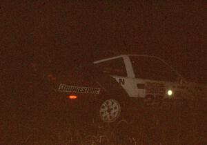 Troy Sika / Wayne Rood in their Nissan 300ZX at night.