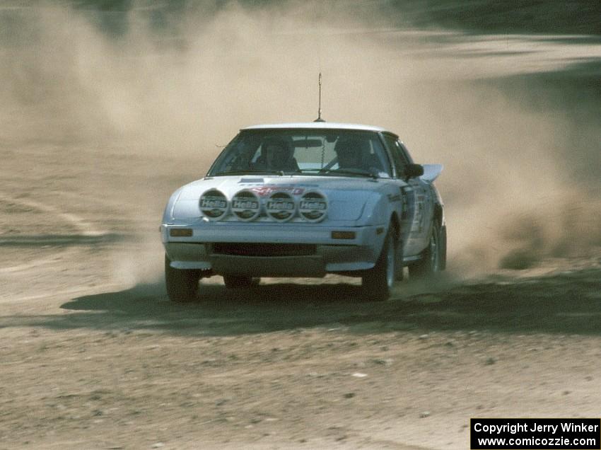 Carl Kieranen / Diane Sargent Mazda RX-7 on SS1.