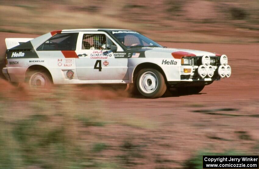 Bruno Kreibich/ Clark Bond in their Audi Quattro on SS2.