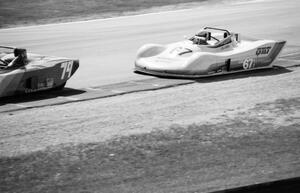 Rich Stocker's Lola T-86/90 ahead of Dave Weitzenhof's Shrike P-15