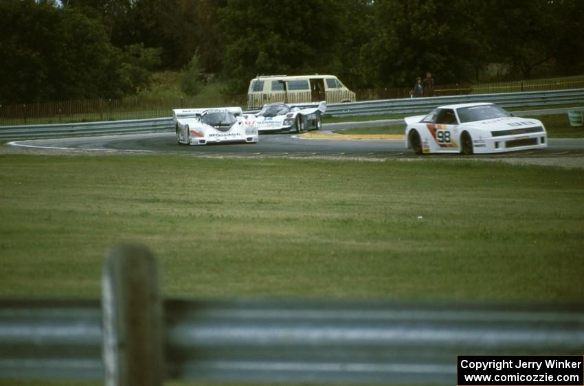 Three cars attack turn 8 during qualifying.