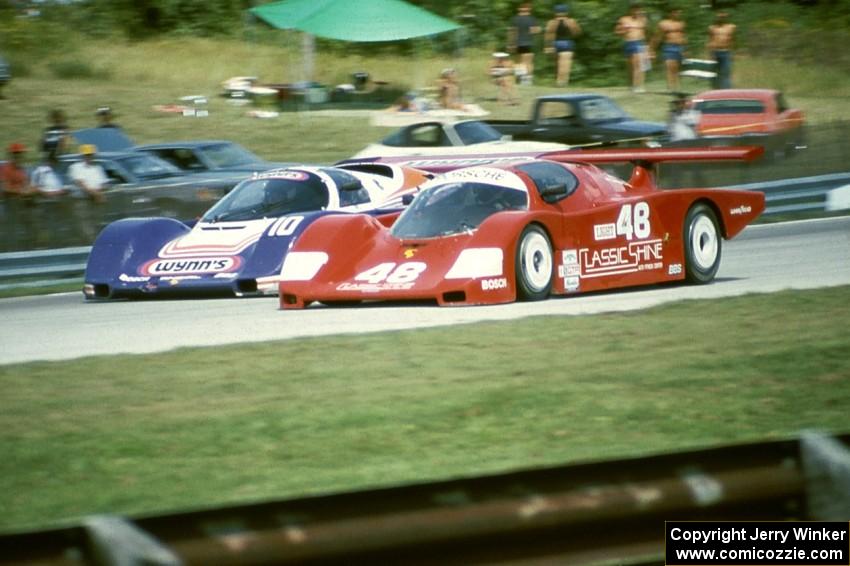 Tim McAdam / Chip Mead / John Higgins Fabcar CL/Porsche and  Jim Adams / John Hotchkis Porsche 962
