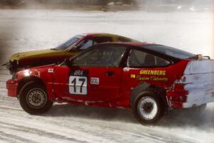 Troy Greenberg / Tim Young Honda CRX battles the Renee Anderson / Ted Mix Honda CRX