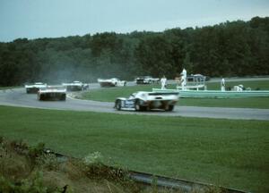 The field comes into turn one on the first lap.