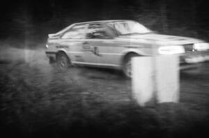 Paul Choinere / Scott Weinheimer blast across the flying finish in their Audi Quattro.