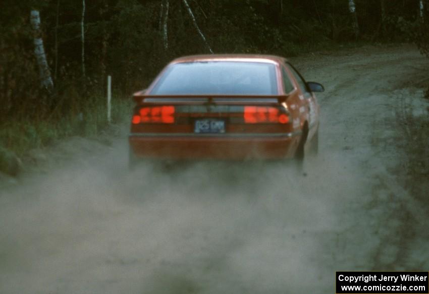 Doug Shepherd and Joe Andreini were first car on stage at Ojibwe '88 in their new Dodge Daytona. They finished third overall.