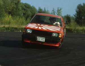 Mike Winker in Jerry Winker's Mazda GLC at the Vo-Tech in Superior, WI