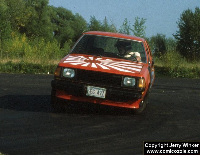 Mike Winker in Jerry Winker's Mazda GLC at the Vo-Tech in Superior, WI