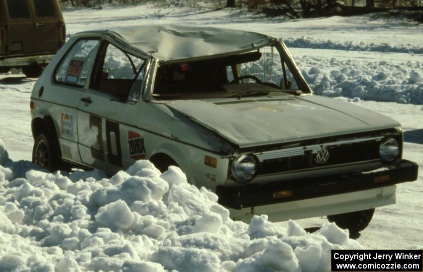 Roger Cardinal's VW Rabbit rolled on Saturday