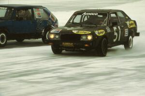 John Nytes / Jerry Nytes Fiat 128 Sport passes the Jerry Madison / Bob Youngdahl, Jr. / Nancy Johnson VW Rabbit