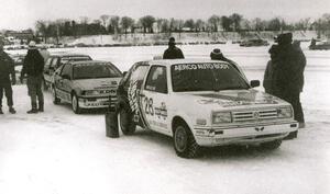 Herm Johnson / Bill Pate VW GTI, John Hogdal / Peter Cunningham Honda CRX and Terry Orr / Chris Orr VW GTI on the grid