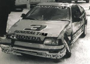 John Hogdal / Peter Cunningham Honda CRX after tangling with the Stu Lenz / Harvey West Triumph TR7