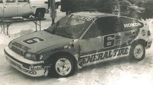 Leighton Reese / Brad Hoyt Honda CRX after tangling with the Stu Lenz / Harvey West Triumph TR7