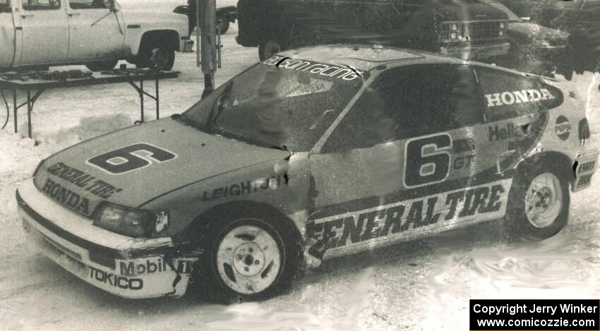 Leighton Reese / Brad Hoyt Honda CRX after tangling with the Stu Lenz / Harvey West Triumph TR7