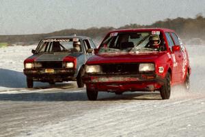 Jerry Janssen / Clint Smith VW GTI battles the Dick Nordby / Jerry Melby VW Rabbit