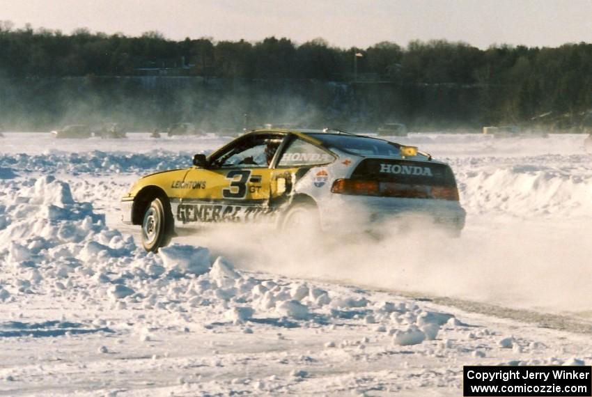 The Peter Cunningham / John Hogdal Honda CRX sported heavy damage to the left side