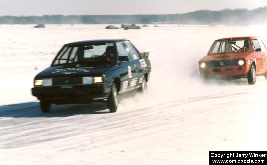 Brian Heitzman's Renault Alliance and the Ron Verhaagen, Jr. / Steve Heinrich VW Rabbit