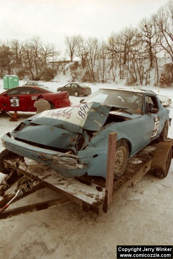 Marco Martinez / Steve Kuehl / Len Jackson Mazda RX-7 after the modified race on Sunday