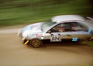 Lon Peterson / Bill Gutzmann Subaru Impreza on SS2 (Bunker Pond Out)