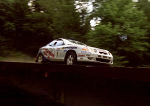 Noel Lawler / Charles Bradley Hyundai Tiburon View on the last bridge on SS4 (East Town E.)