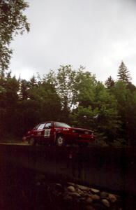 Jon Kemp / Gail McGuire Audi 4000 Quattro View on the last bridge on SS4 (East Town E.)