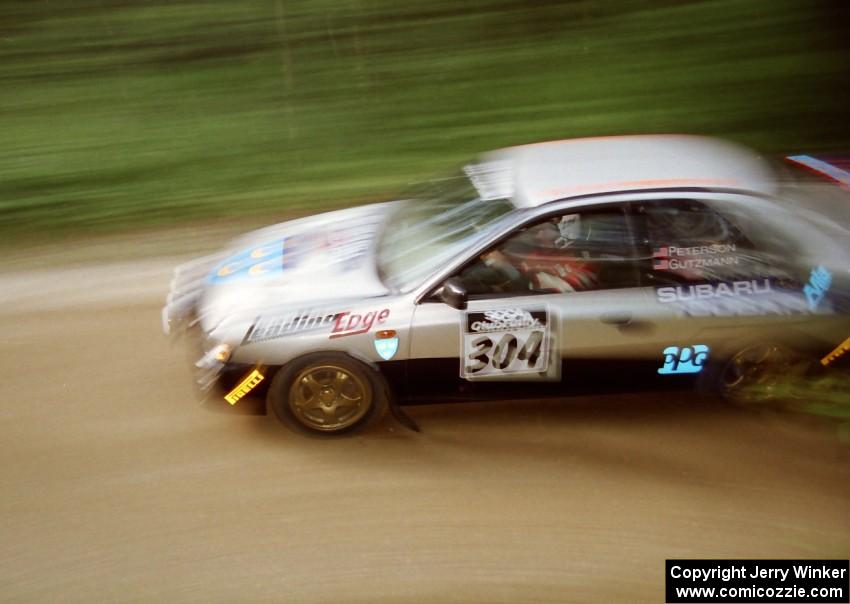 Lon Peterson / Bill Gutzmann Subaru Impreza on SS2 (Bunker Pond Out)