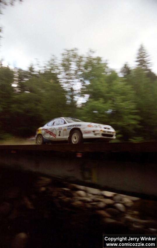 Paul Choinere / Jeff Becker Hyundai Tiburon View on the last bridge on SS4 (East Town E.)