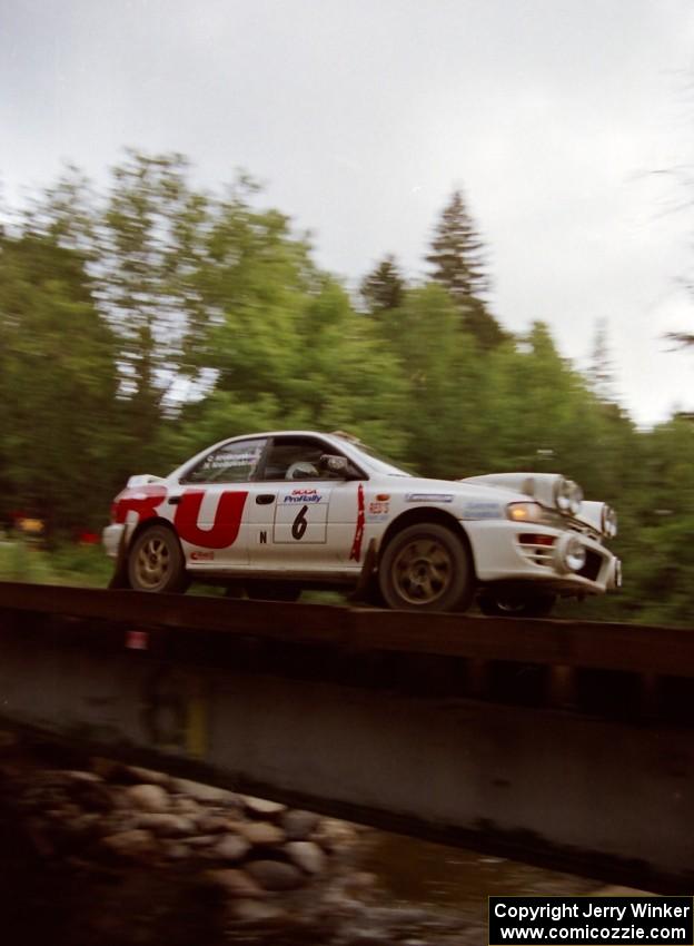 Henry Krolikowski / Cindy Krolikowski Subaru WRX View on the last bridge on SS4 (East Town E.)