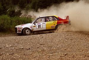 Ivan Orisek / Olga Orisek Audi 4000 Quattro loop it under braking on SS6 (Parmachenee West)