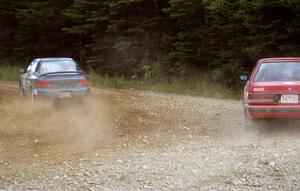 Don Kennedy / Keith Kennedy Subaru Impreza passes the Adam Vale da Serra / Christine Vale da Serra Mazda 323GT