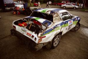 John Shirley / Rob Hughes Triumph TR7 at Ocquossoc service after rolling