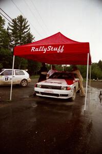 Jon Bogert / Daphne Bogert Toyota Celica All-Trac and Brad Hawkins / Adrian Wintle VW GTI at Ocquossoc service