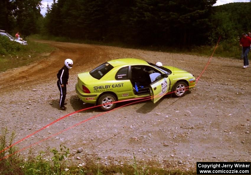 Brian Goss / Sarah Gardescu Dodge Neon come to a stop on SS6 (Parmachenee West)
