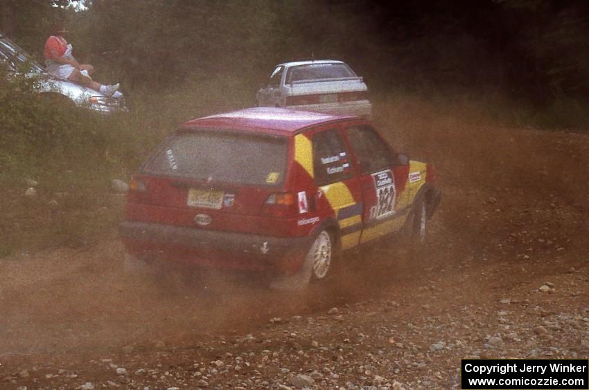 Dmitri Kishkarev / Dave Shindle VW GTI after being passed by the John Adam Carrara / Philip Ho Dodge Shadow