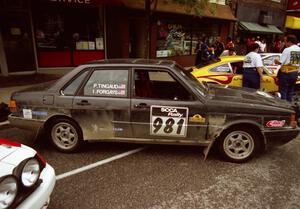 Paul Tingaud / Ian Forgays Audi 4000 Quattro on display before SS10