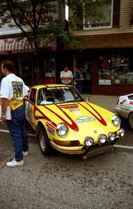 Dennis Chizma / Claire Chizma Porsche 911 on display before SS10