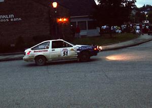 Jay Streets / Bill Feyling Toyota Corolla GT-S spins on SS10 (In Town)