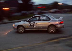 Russ Hodges / Jimmy Brandt Subaru WRX on SS10 (In Town)