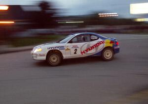 Paul Choinere / Jeff Becker Hyundai Tiburon on SS10 (In Town)