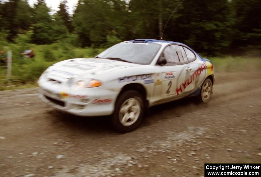 Paul Choinere / Jeff Becker Hyundai Tiburon finishes SS9 (Magalloway Long)