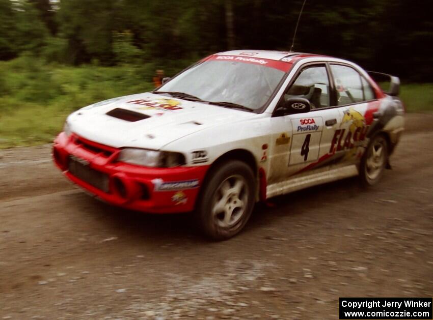 Garen Shrader / Michael Fennell Mitsubishi Lancer Evo IV finishes SS9 (Magalloway Long)