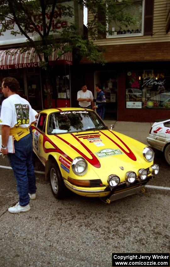 Dennis Chizma / Claire Chizma Porsche 911 on display before SS10