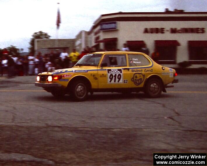 Geoff Clark / Chris Morand SAAB 99 on SS10 (In Town)