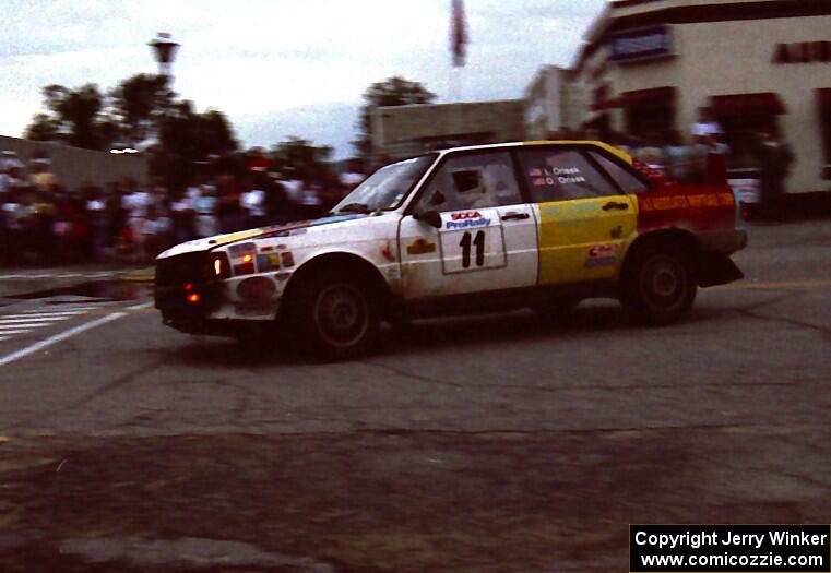 Ivan Orisek / Olga Orisek Audi 4000 Quattro on SS10 (In Town)