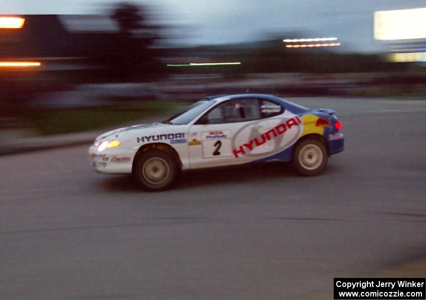 Paul Choinere / Jeff Becker Hyundai Tiburon on SS10 (In Town)