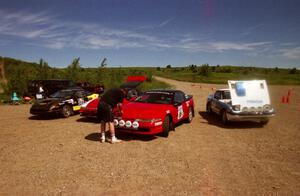 L to R) Rich Pankratz' Saturn SC2, Mark Utecht's Mitsubishi Eclipse GSX, Mark Larson's Eagle Talon and Doug Dill's Mazda RX-7