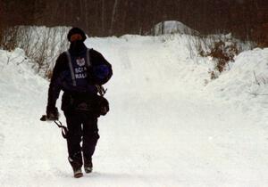 Lorne Trezise walks down the road after shooting SS1 (King Road & Scenic Rte. 3)