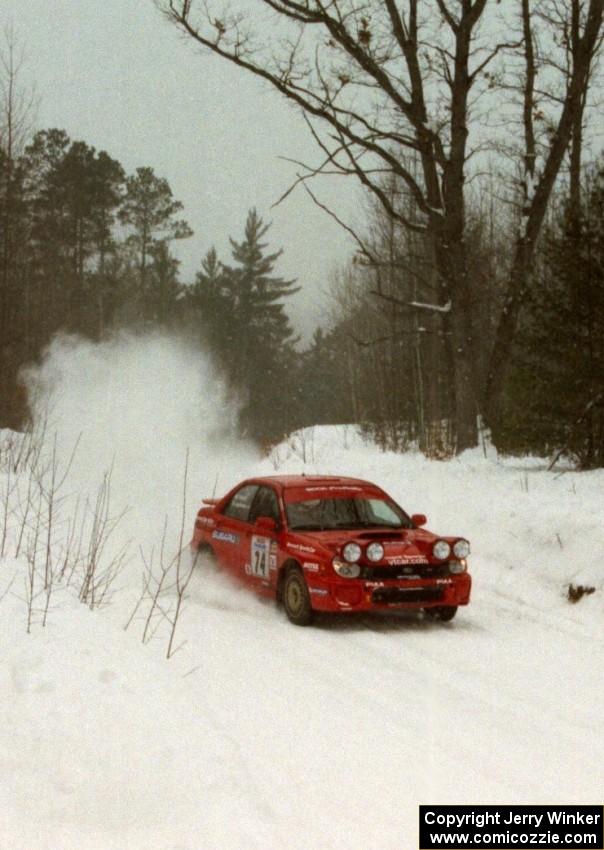 Ramana Lagemann / Michael Fennell Subaru WRX on SS1 (King Road & Scenic Rte. 3)