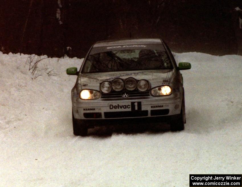 Jon Hamilton / Ken Sabo VW Golf TDI on SS1 (King Road & Scenic Rte. 3)